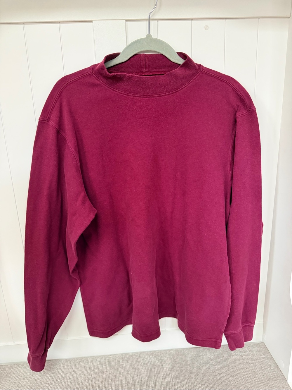Lands' End Men's Crewneck Sweater in Burgundy